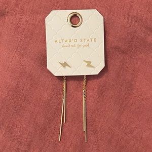 Altar’d State gold lightening bolt earrings